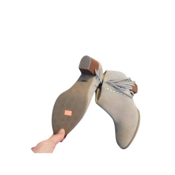 Vionic Size 7 Suede Leather Fringed Western Style Bootie Shoes - Picture 3 of 4